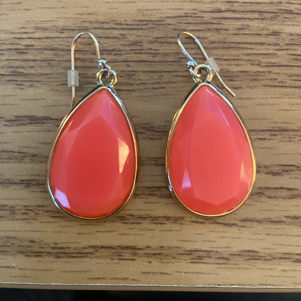 Kate Spade Pink and Gold Teardrop Earrings